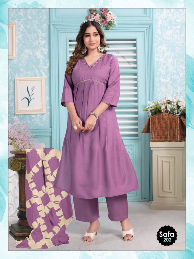 Safa Vol 1 By Ff Alia Cut Embroidery Kurti With Bottom Dupatta Wholesale rs In Mumbai
